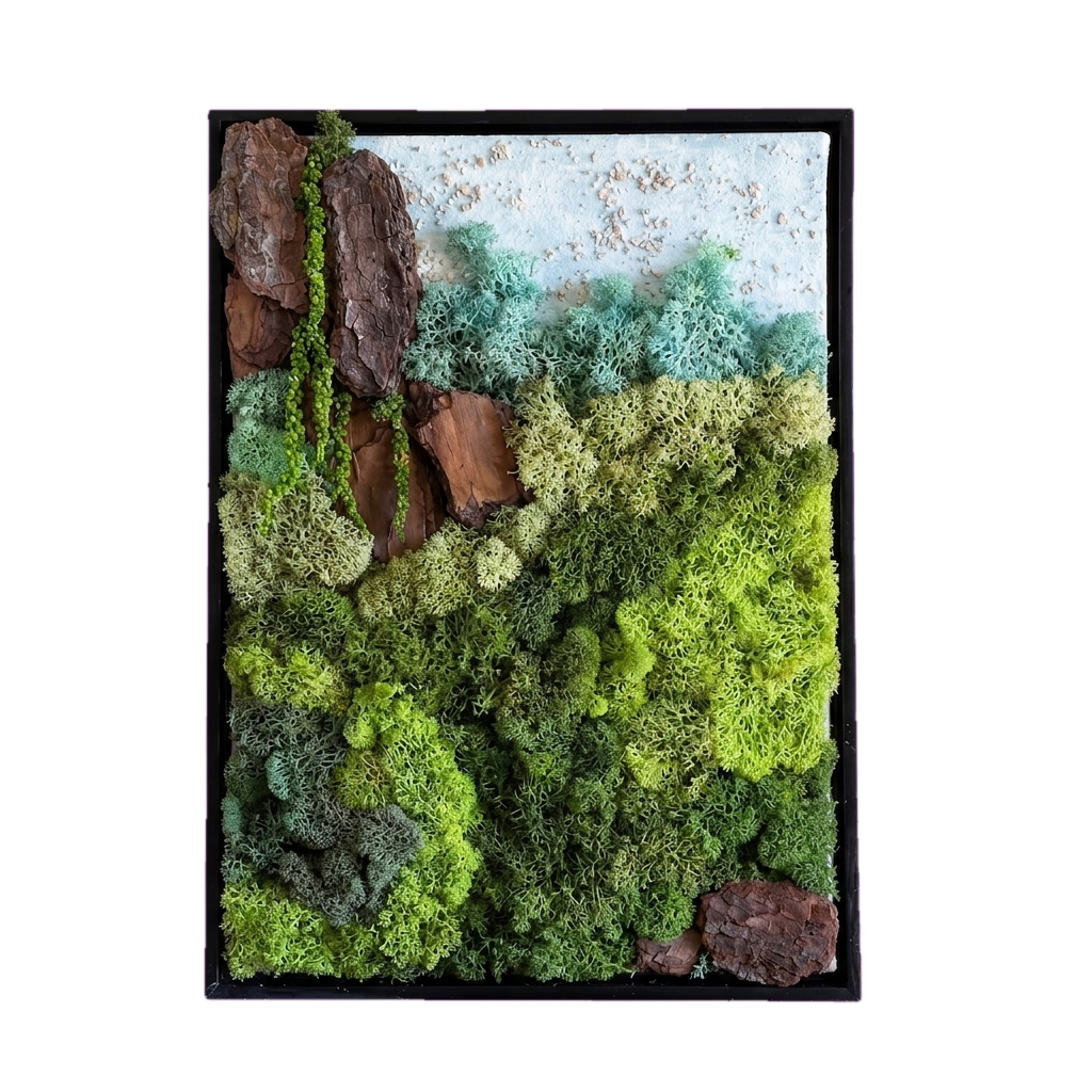 Simple Frame — #0536 — Handcrafted moss art by AguaClara Studio