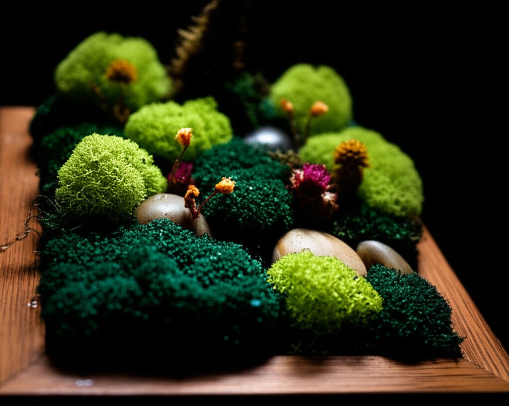 Preserved moss texture detail