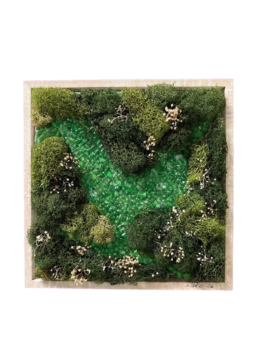 Moss Art — #0728 — Handcrafted moss art by AguaClara Studio