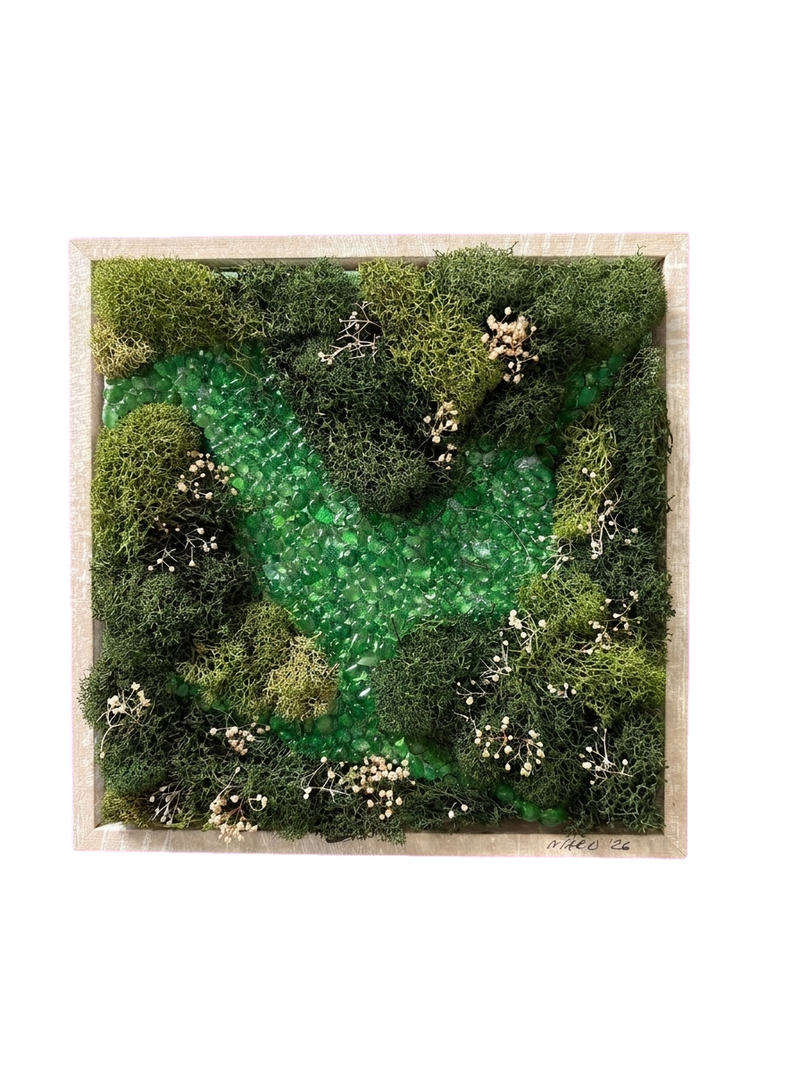 Moss Art — #0728 — Handcrafted moss art by AguaClara Studio