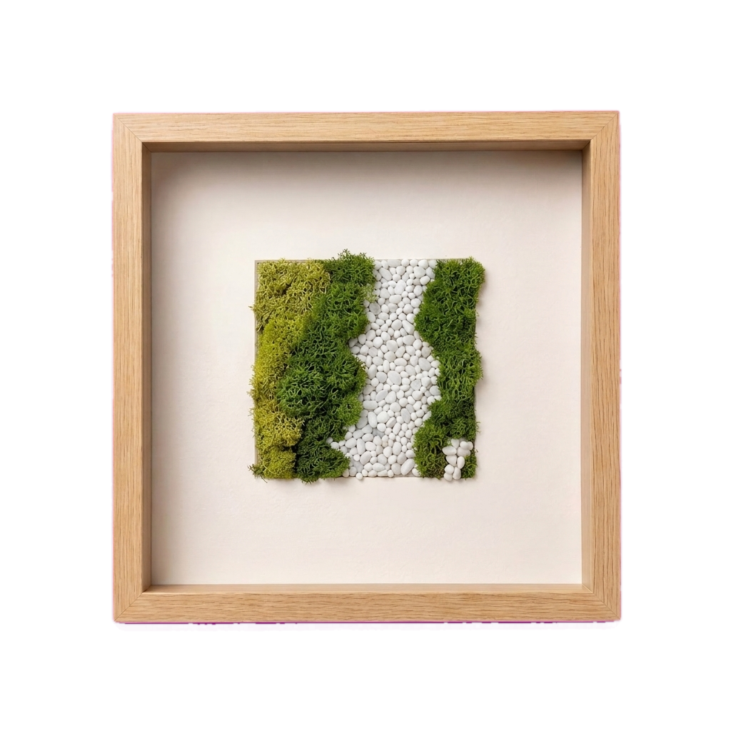 Shadow Box Small — #0426 — Handcrafted moss art by AguaClara Studio