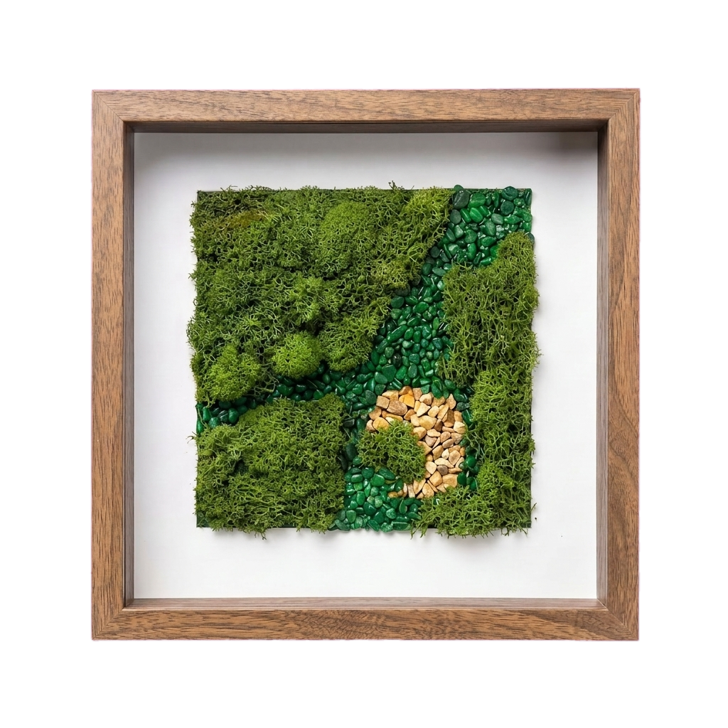 Shadow Box Small — #0427 — Handcrafted moss art by AguaClara Studio