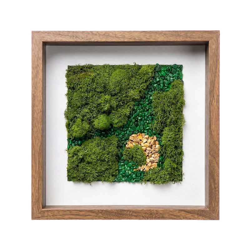 Shadow Box Small — #0427 — Handcrafted moss art by AguaClara Studio