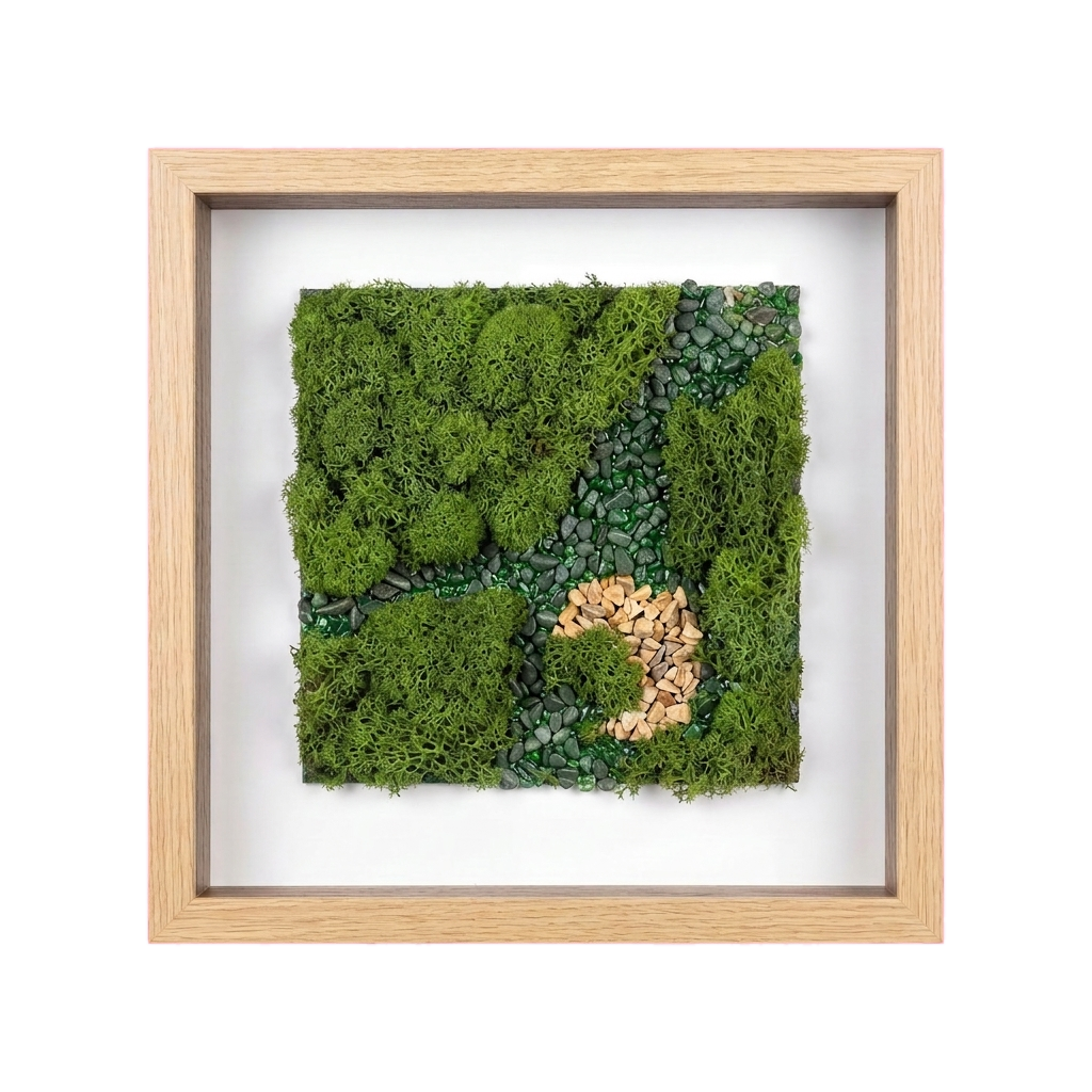 Shadow Box Small — #0433 — Handcrafted moss art by AguaClara Studio