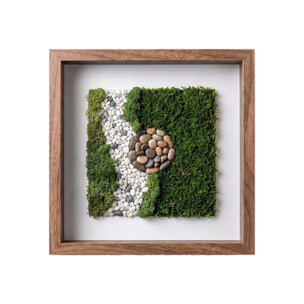 Shadow Box Small — #0495 — Handcrafted moss art by AguaClara Studio