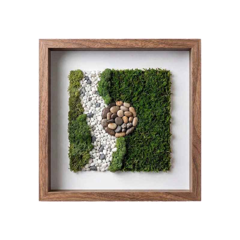 Shadow Box Small — #0495 — Handcrafted moss art by AguaClara Studio