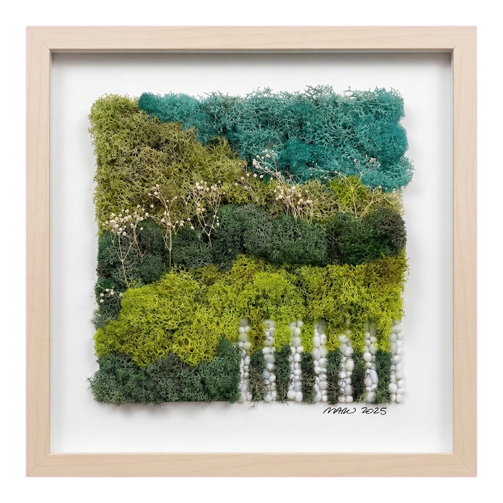 Shadow Box Small — #0509 — Handcrafted moss art by AguaClara Studio