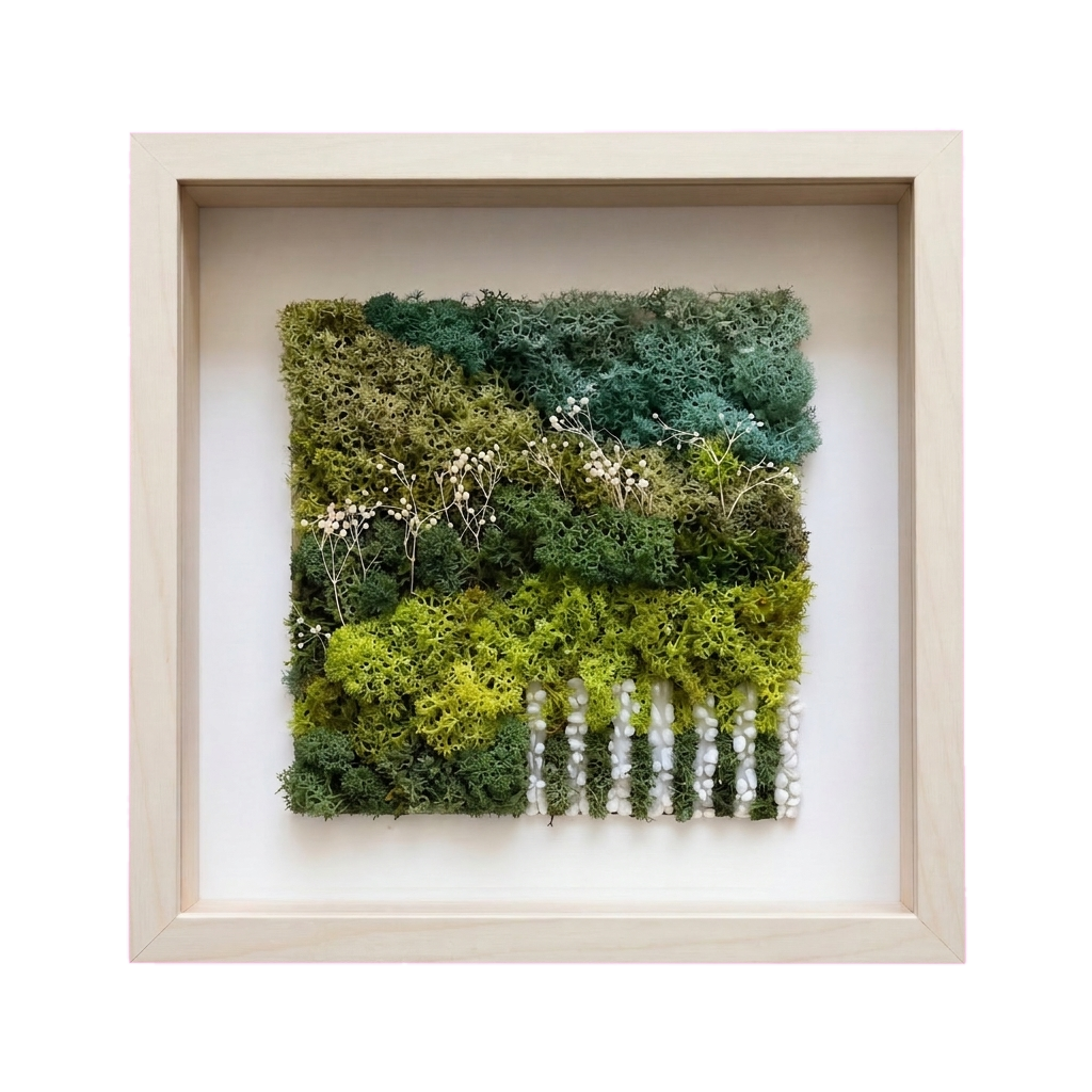 Shadow Box Small — #0555 — Handcrafted moss art by AguaClara Studio