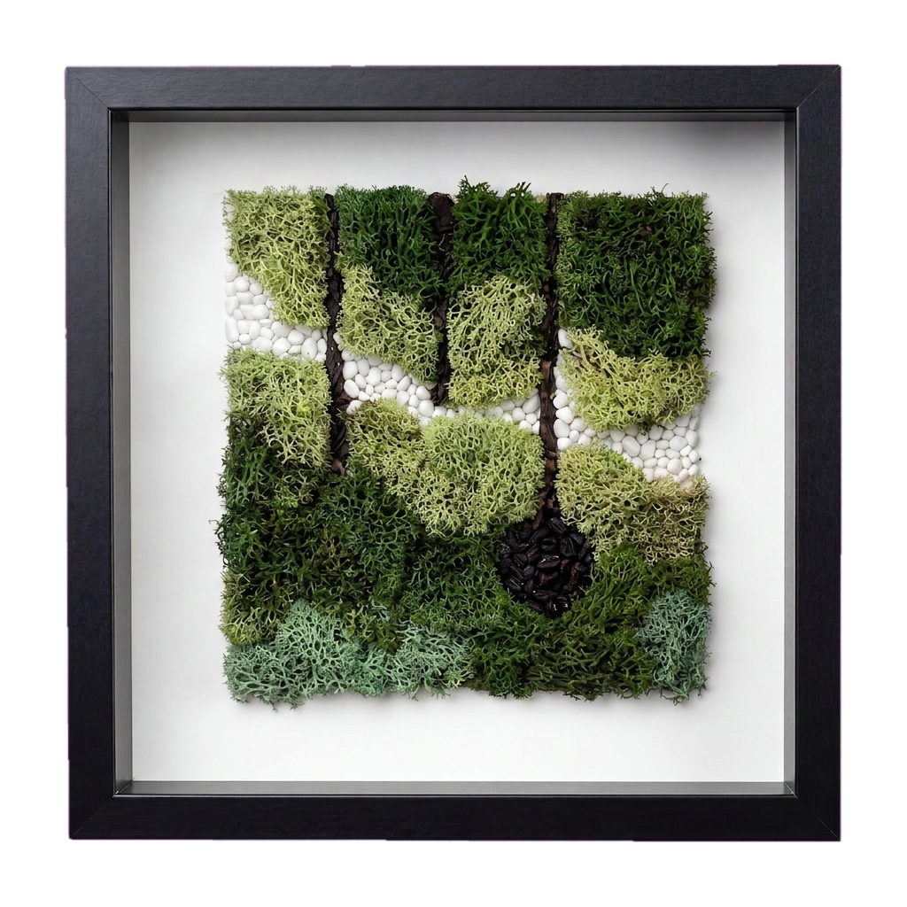 Shadow Box Small — #0560 — Handcrafted moss art by AguaClara Studio