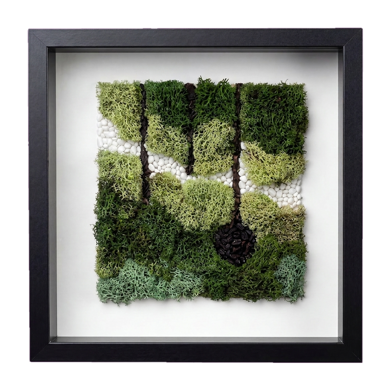 Shadow Box Small — #0560 — Handcrafted moss art by AguaClara Studio